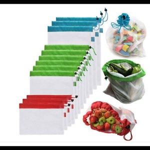 New 5 pc Reusable Mesh Produce Bags Storage Bag